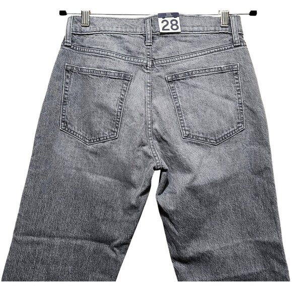Gap Cheeky Straight‎ High Rise Grey Jeans 28 6P Raw Hem Womens Denim - Picture 2 of 7